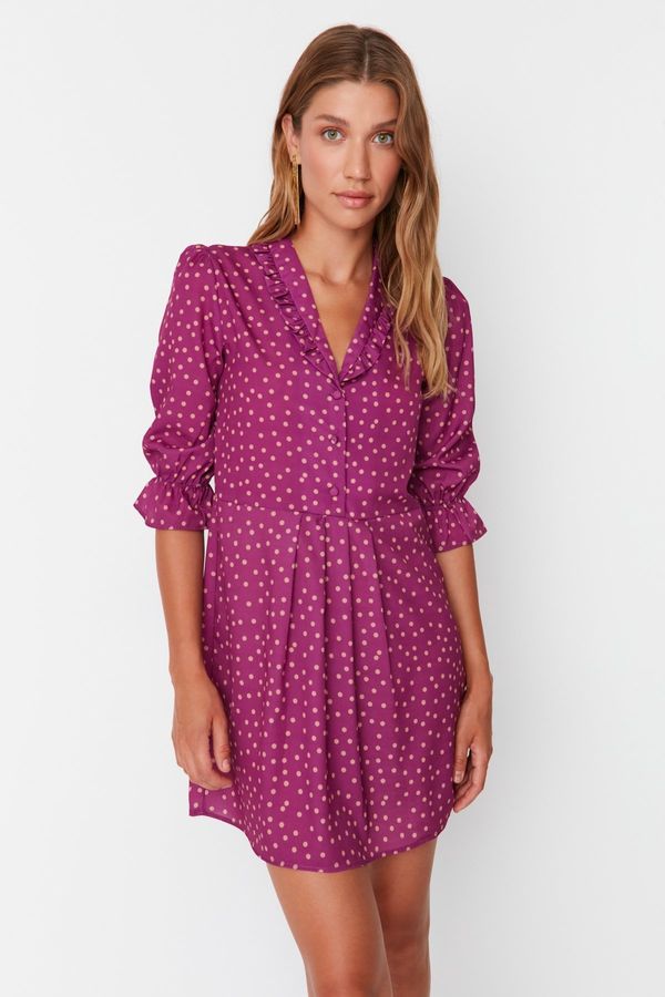 Trendyol Trendyol Purple Woven Polka Dot Woven Dress
