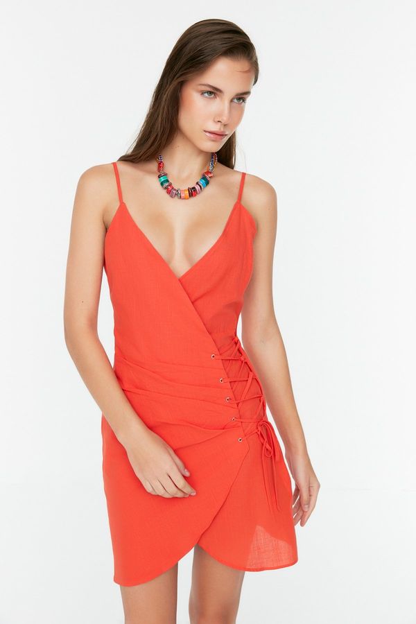 Trendyol Trendyol Red Tie Detailed Beach Dress