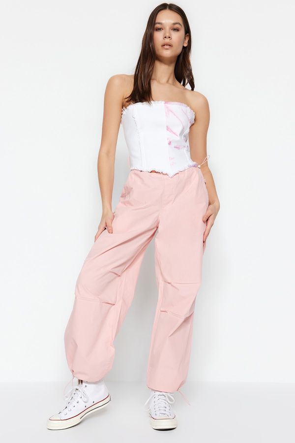 Trendyol Trendyol розова пижама нормална талия парашут панталони
