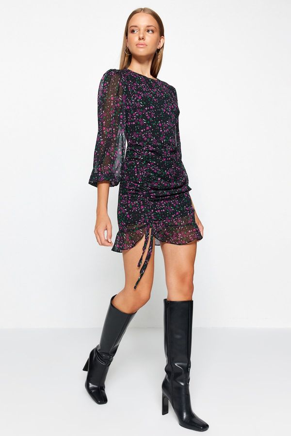 Trendyol Trendyol розова пола подробни тъкани рокля