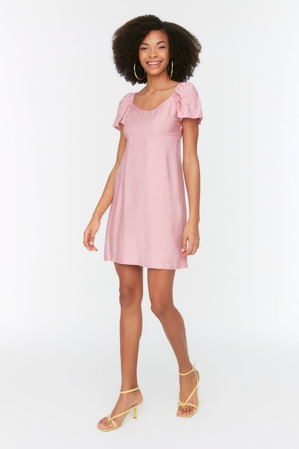 Trendyol Trendyol розова рокля с къс ръкав