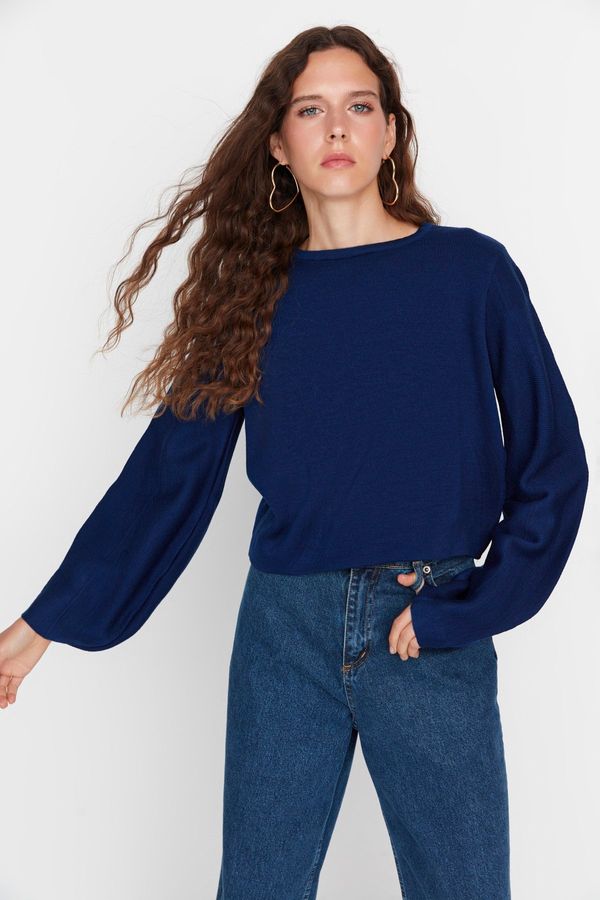 Trendyol Trendyol саксофон ръкав подробни трикотаж пуловер