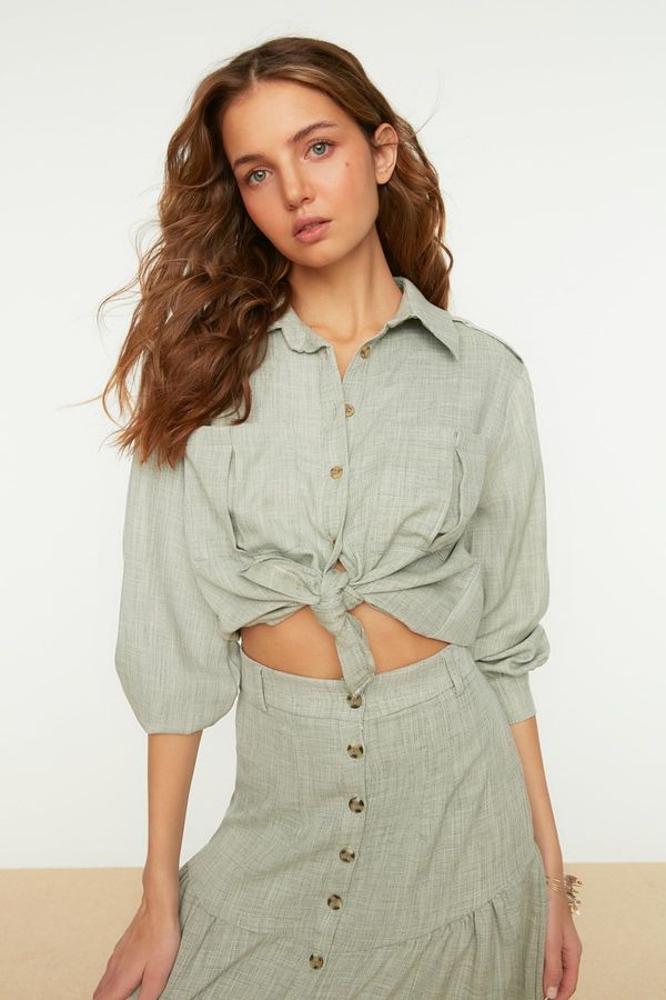 Trendyol Trendyol Shirt - Khaki - Regular fit