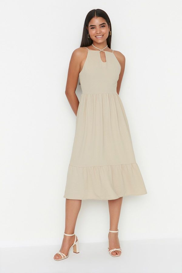 Trendyol Trendyol Stone Collar Detailed Woven Dress