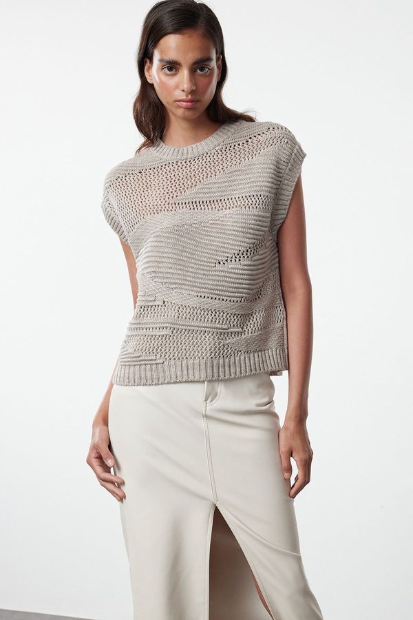 Trendyol Trendyol Stone Crew Neck Knitted Sweater