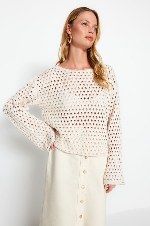Trendyol Trendyol Stone Fine Openwork/Perforated Knitwear Sweater