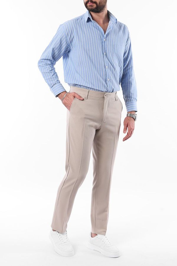 Trendyol Trendyol Stone Hidden Closure Slim Fit Italian Cut Fabric Trousers