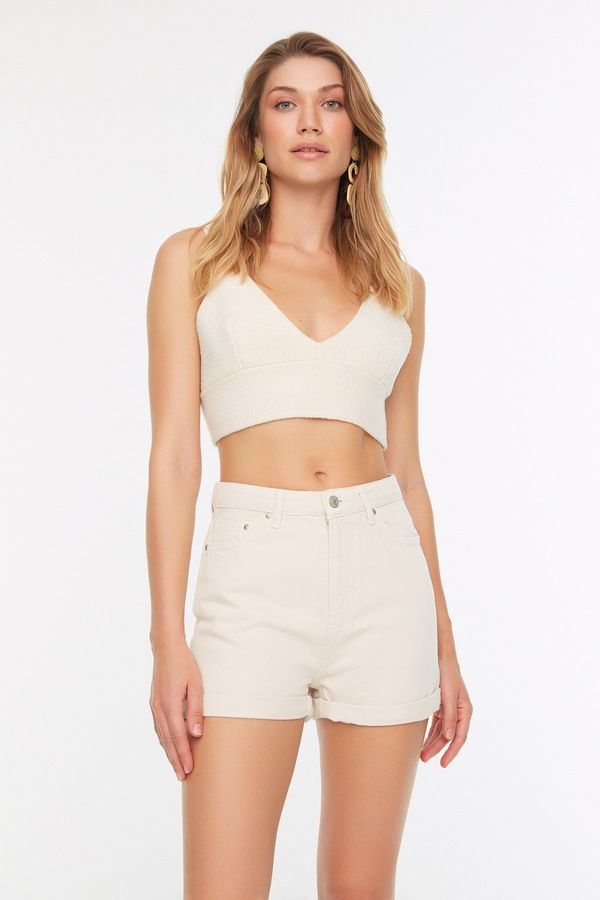 Trendyol Trendyol Stone High Waist Denim Shorts