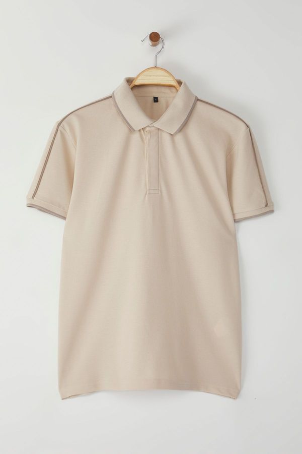 Trendyol Trendyol Stone Regular/Normal Cut Piping Polo Collar T-shirt
