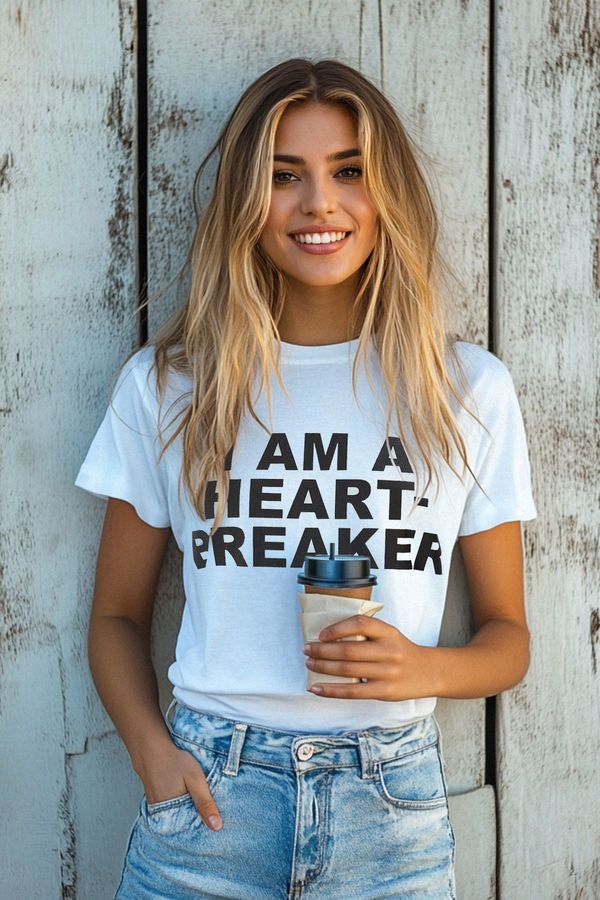 Trendyol Trendyol White 100% Cotton Regular Fit Slogan Printed Knitted T-Shirt