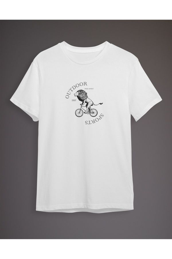 Trendyol Trendyol White Lion Printed Regular/Normal Cut T-shirt