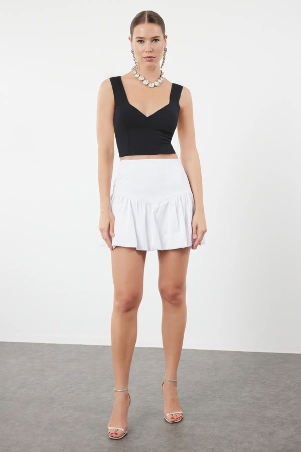 Trendyol Trendyol White Woven Poplin Balloon Skirt
