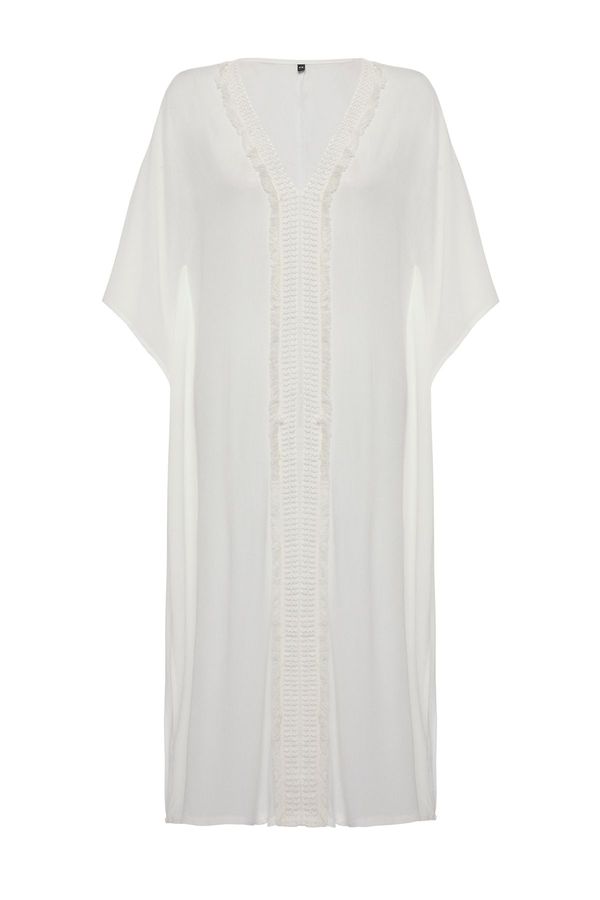 Trendyol Trendyol White*001 Plain Regular Maxi Woven 100% Viscose Dress