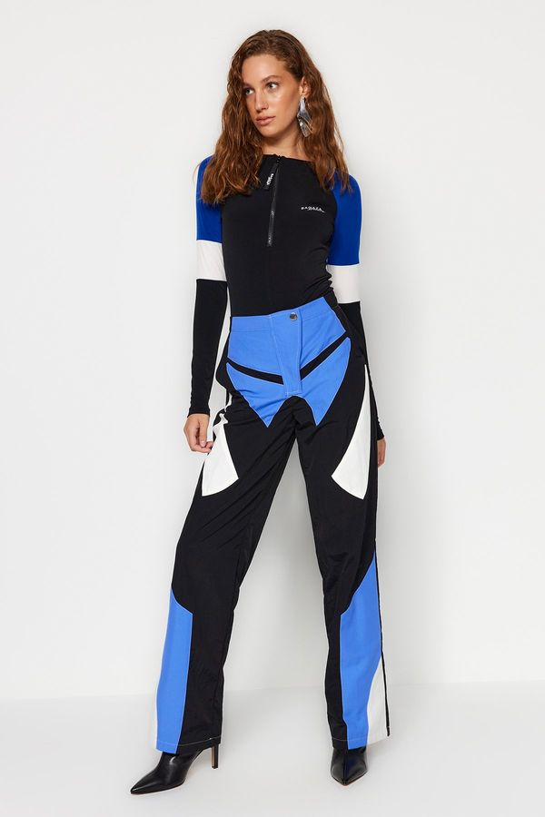 Trendyol Trendyol X Sagaza Studio Черни блокови парашутни панталони