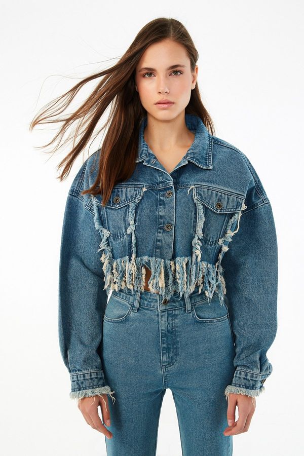 Trendyol Trendyol X Zeynep Tosun синьо подробно яке