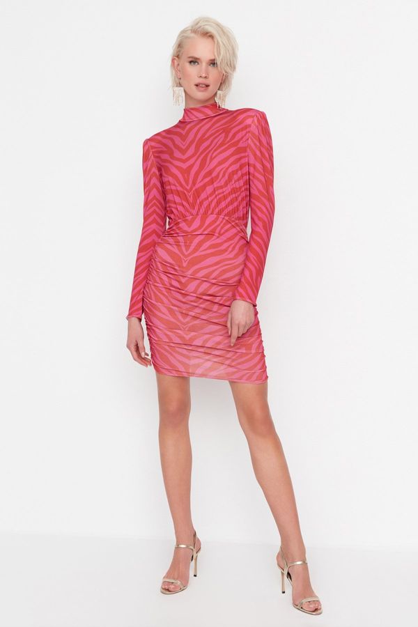 Trendyol Trendyol Zebra Patterned Multicolored Evening Dress