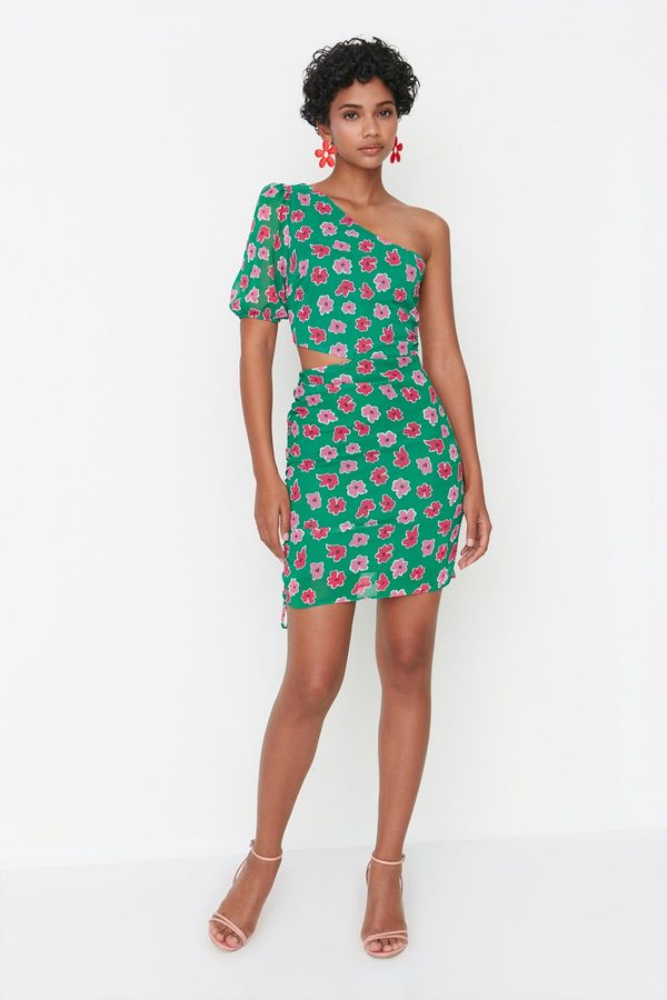 Trendyol Trendyol зелена рокля с едно рамо