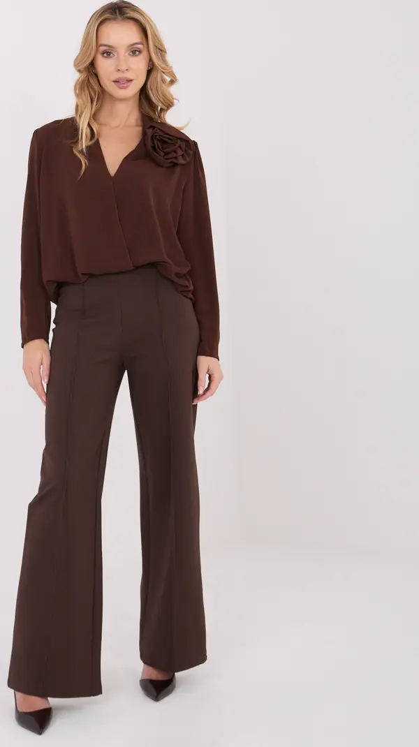 RUE PARIS Trousers-IT-SP-FL9792.12-dark brown