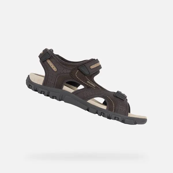 GEOX Тъмно кафяви мъжки сандали Geox Uomo Sandal Strada