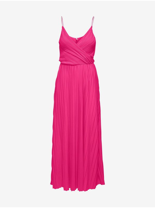 Only Тъмно розова Дамска Плисирана Рокля САМО Елема - Дамска