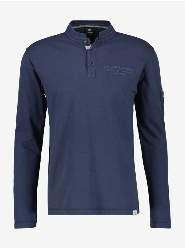 Lerros Тъмно синя мъжка тениска с дълъг ръкав LERROS - Мъже