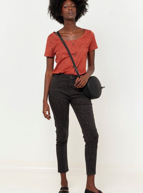 CAMAIEU Тъмно сив шарен скъсен панталон CAMAIEU - Жени