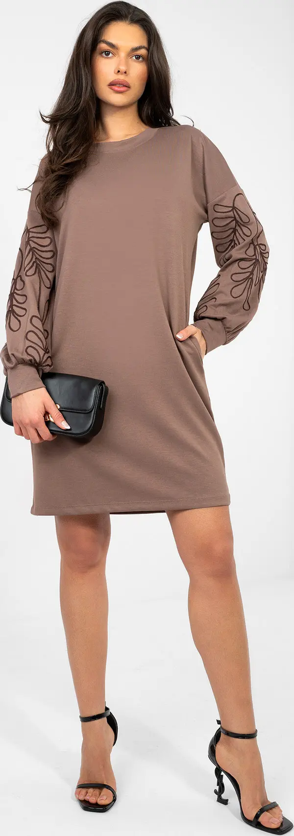 RUE PARIS Тъмнобежова рокля RUE PARIS