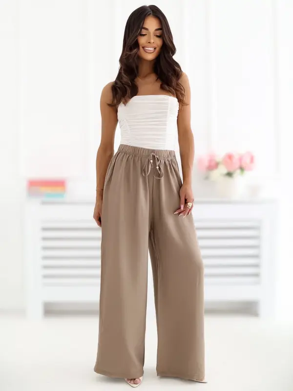 Factory Price Тъмнобежови панталони с връзки