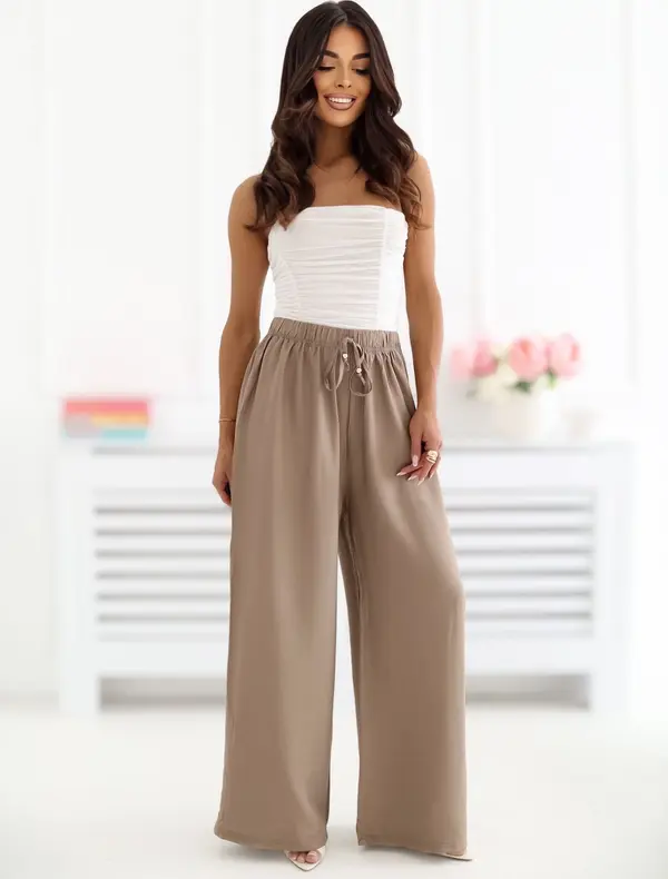 Factory Price Тъмнобежови панталони с връзки