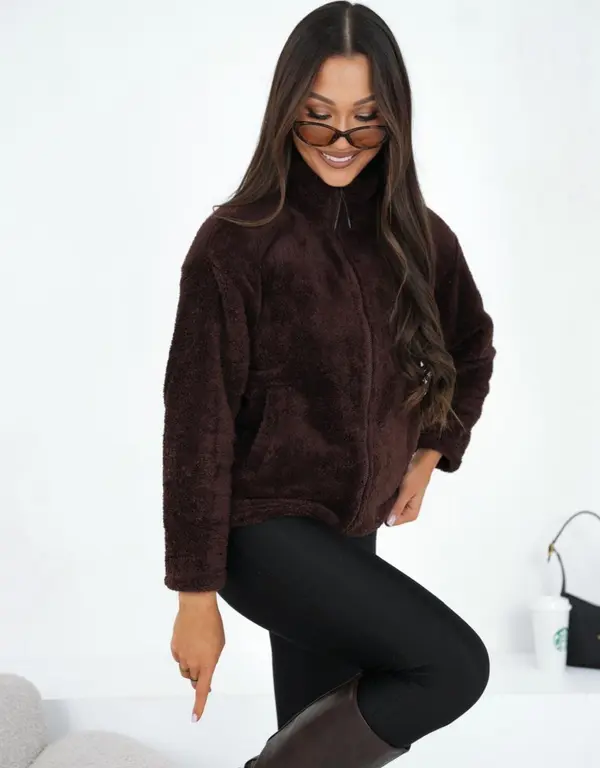 Factory Price Тъмнокафяв суитшърт от изкуствена кожа