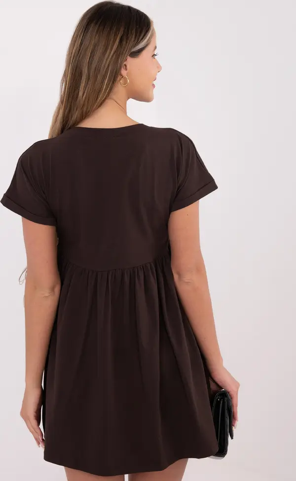 RUE PARIS Тъмнокафява мини рокля