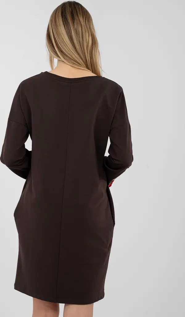 RUE PARIS Тъмнокафява рокля с суитшърт