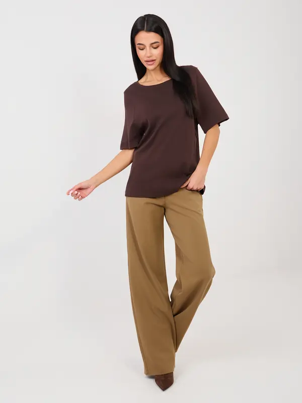 RUE PARIS Тъмнокафява тениска с къс ръкав