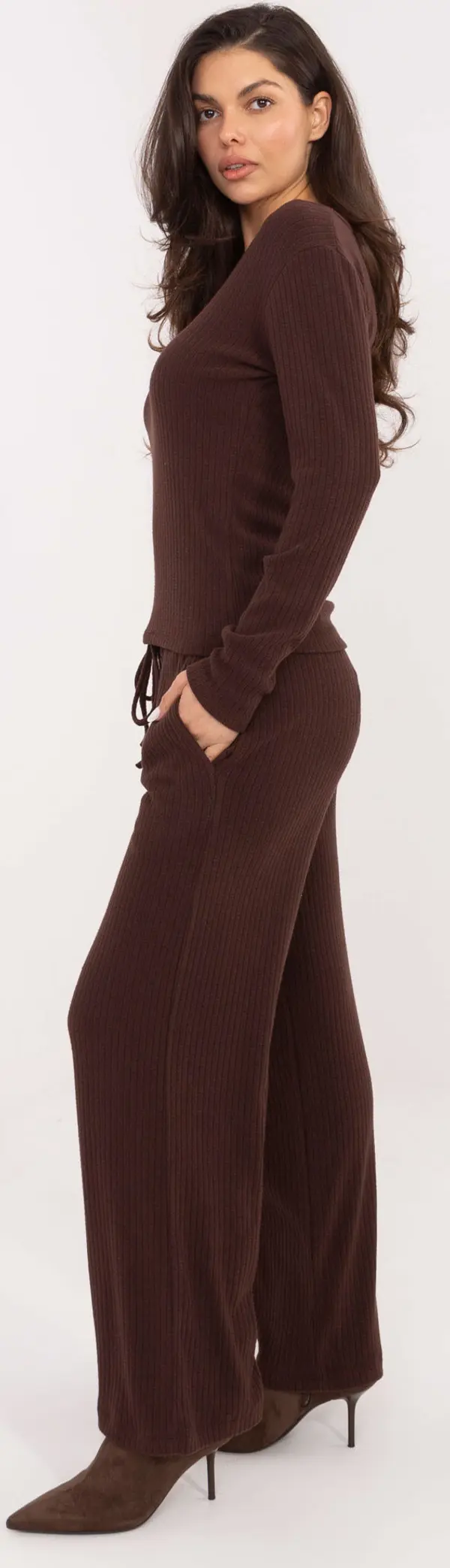 Factory Price Тъмнокафяви широки панталони