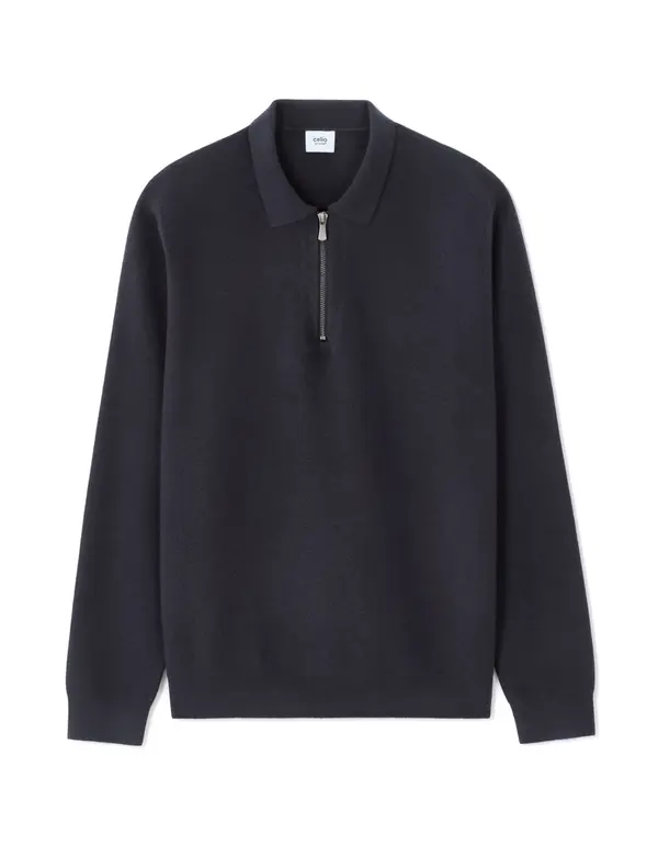 Celio Тъмносин мъжки поло пуловер Celio