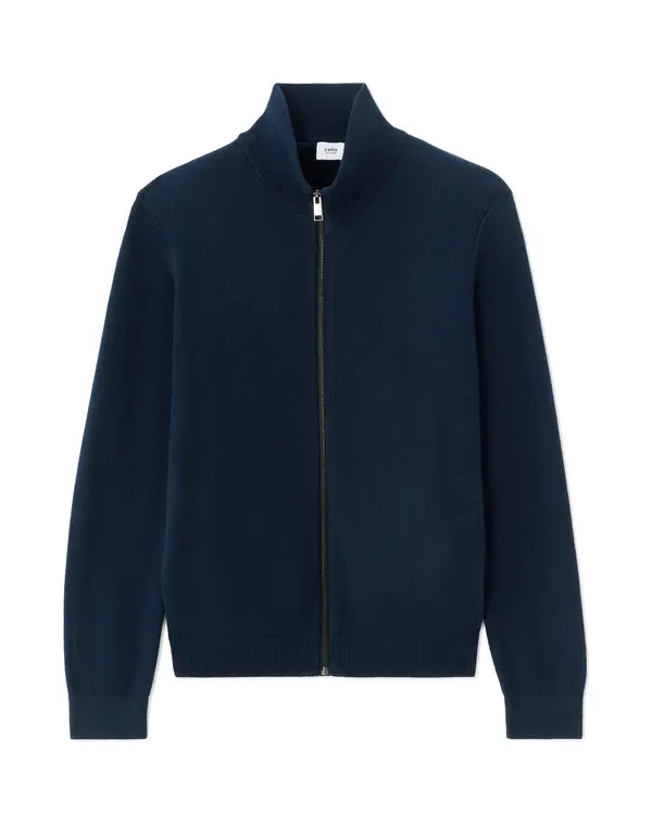 Celio Тъмносин пуловер с цип Celio