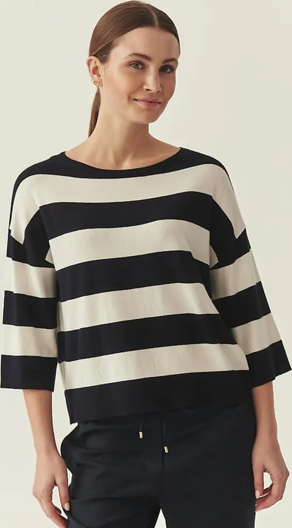 Tatuum Тъмносин раиран пуловер Lajla Tatuum