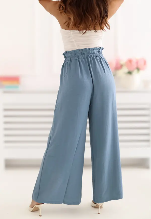 Factory Price Тъмносини широки панталони за лятото