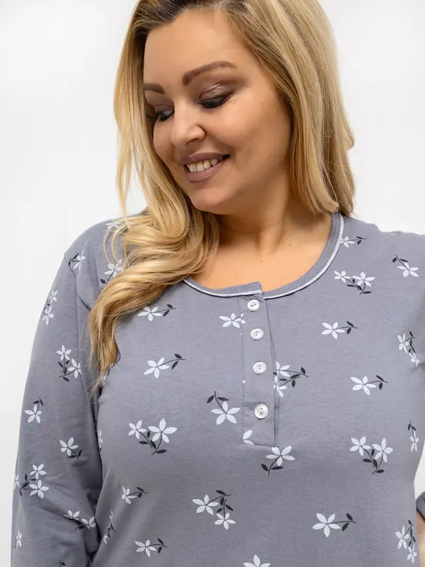 Forever Pink Тъмносива нощница на цветя