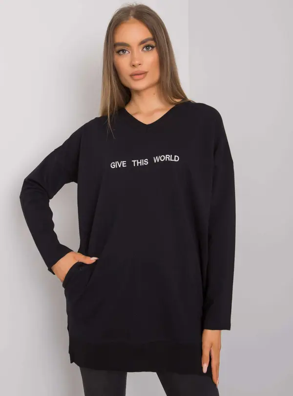 RUE PARIS Tunic-RV-TU-7201.43P-Black