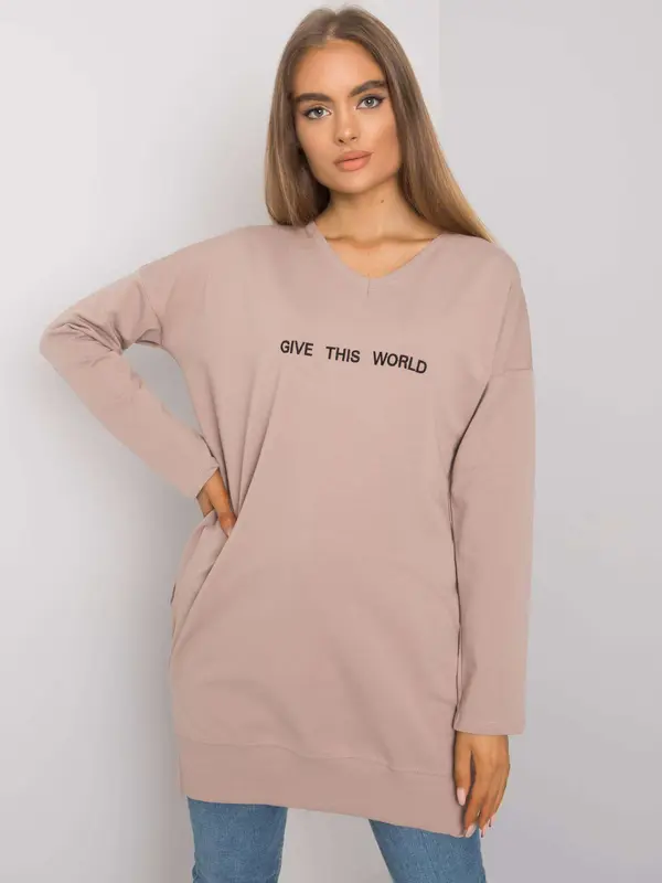 RUE PARIS Tunic-RV-TU-7201.43P-dark beige