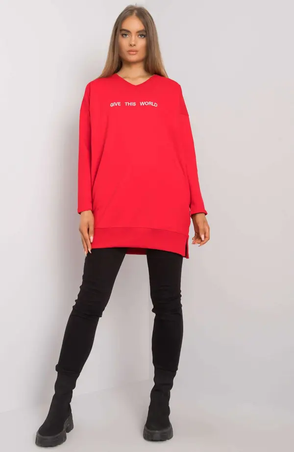 RUE PARIS Tunic-RV-TU-7201.43P-Red