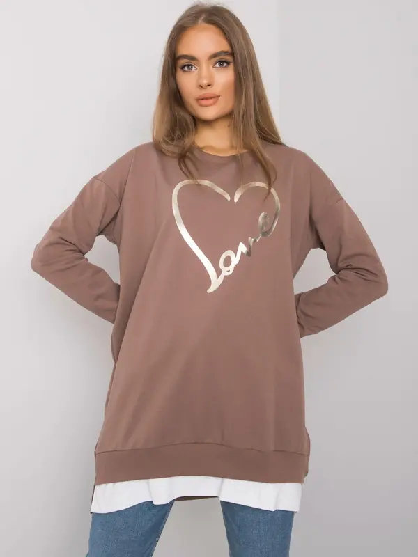 RUE PARIS Tunic-RV-TU-7258.40P-Brown