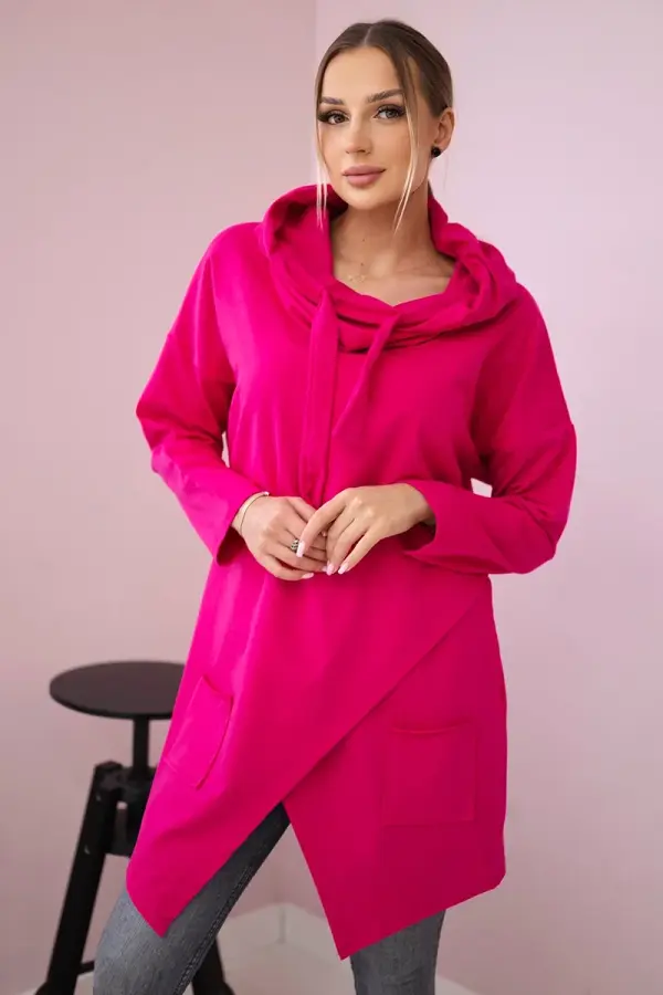 Kesi Tunic with a clutch in front dark Oversize fuchsia