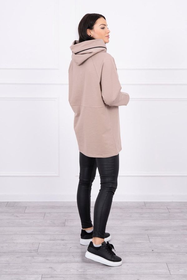 marka niezdefiniowana Tunic with zipper on hood Oversize beige