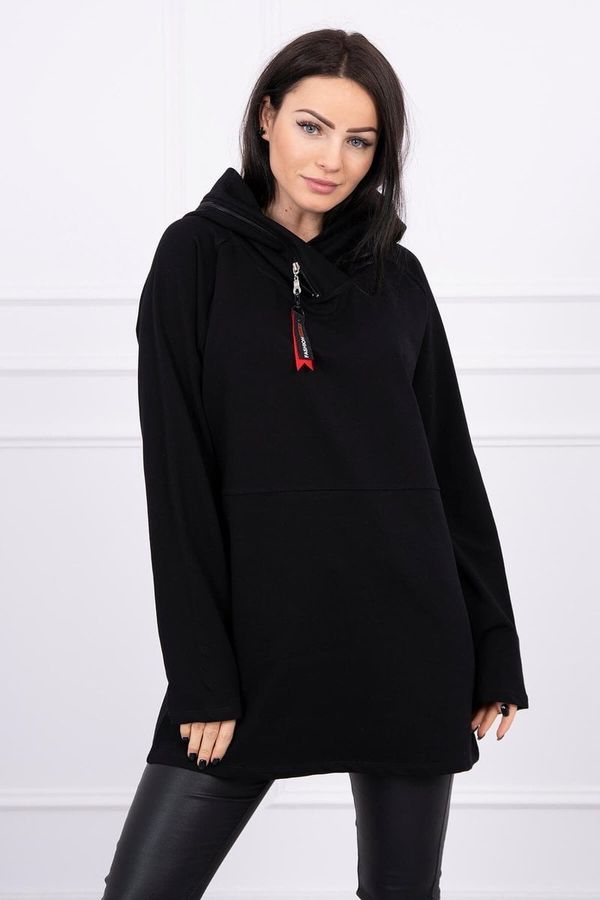 marka niezdefiniowana Tunic with zipper on hood Oversize black