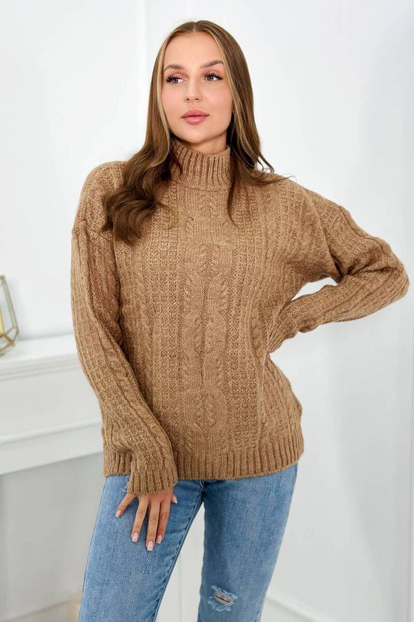 marka niezdefiniowana Turtleneck sweater Camel
