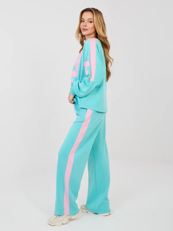 RUE PARIS Тюркоазен ансамбъл с контрастни букви