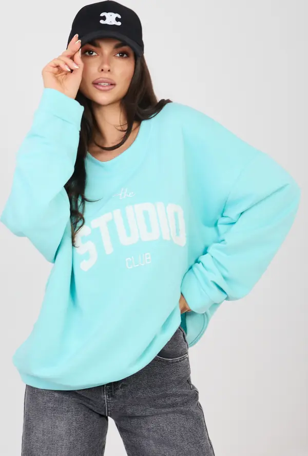 RELEVANCE Тюркоазен дамски суитшърт