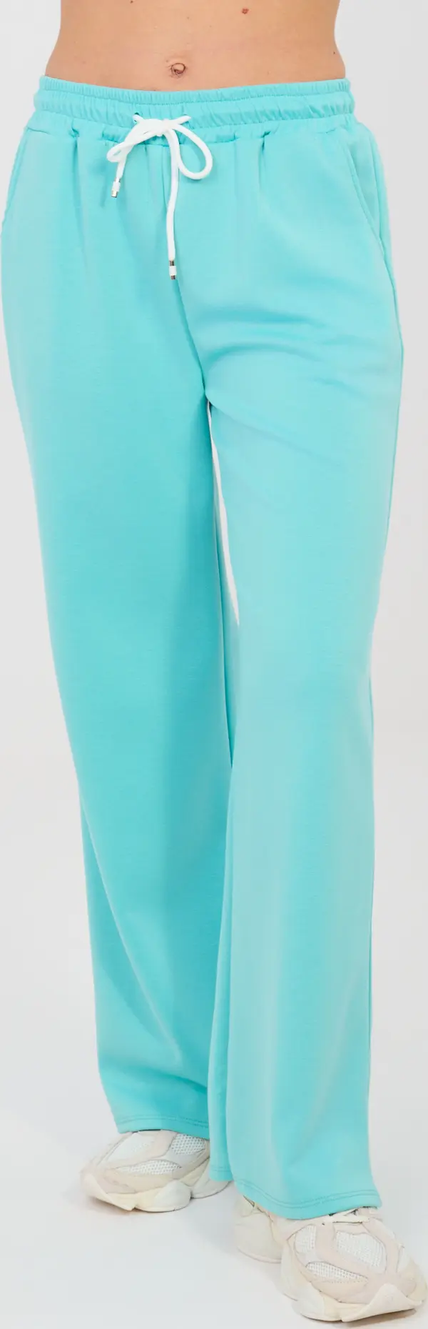 RUE PARIS Тюркоазени спортни панталони с връзки